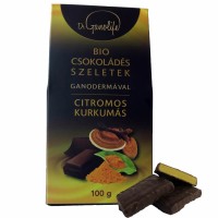 Dr Ganolife Felii de Ciocolata Ganoderma cu lamaie, turmeric 100g