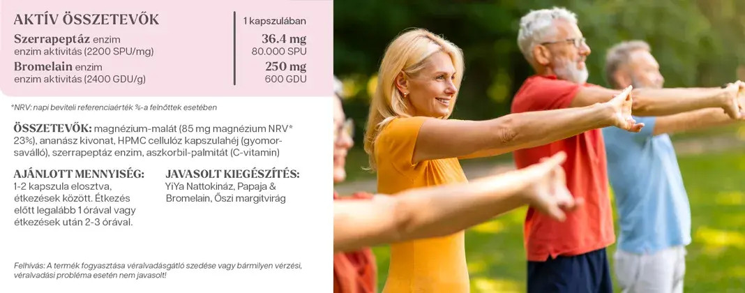 YiYa Serrapeptază & Bromelaină, 60 capsule