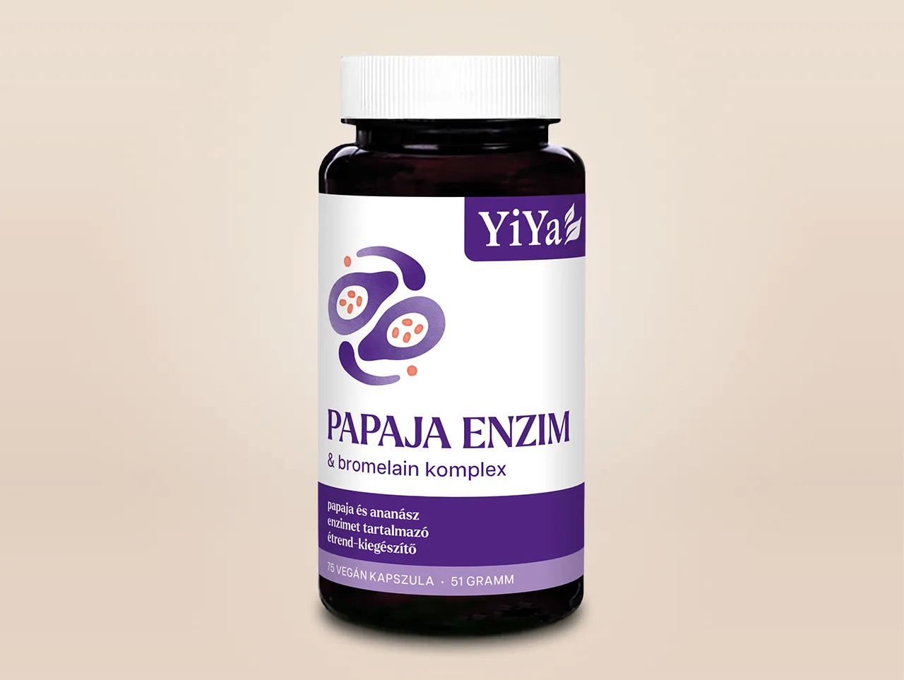 YIYA Papaya Enzyme & Bromelain Complex, 75 Capsule