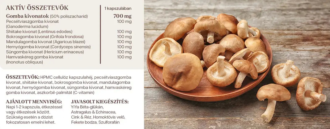 YiYa 7 Ciuperci & Complex Beta-Glucan, 60 capsule