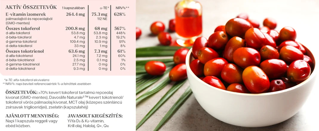 YiYa Complex complet de vitamina E cu spectru 8, 60 capsule
