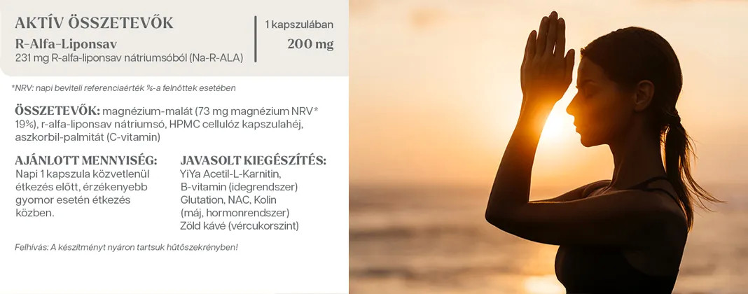 YiYa R-Alfa-Acid Lipoic, 60 capsule – antioxidantul versatil pentru protecția celulară