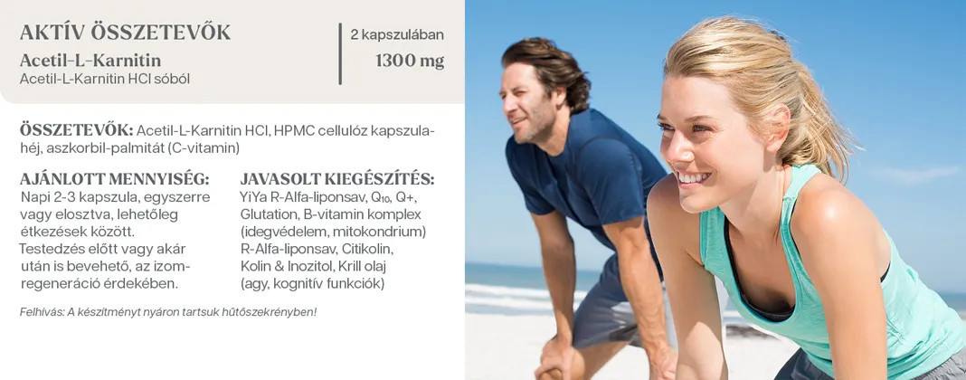 YiYa Acetil-L-Carnitină, 75 capsule – aminoacidul versatil pentru producerea energiei și protecția celulelor nervoase