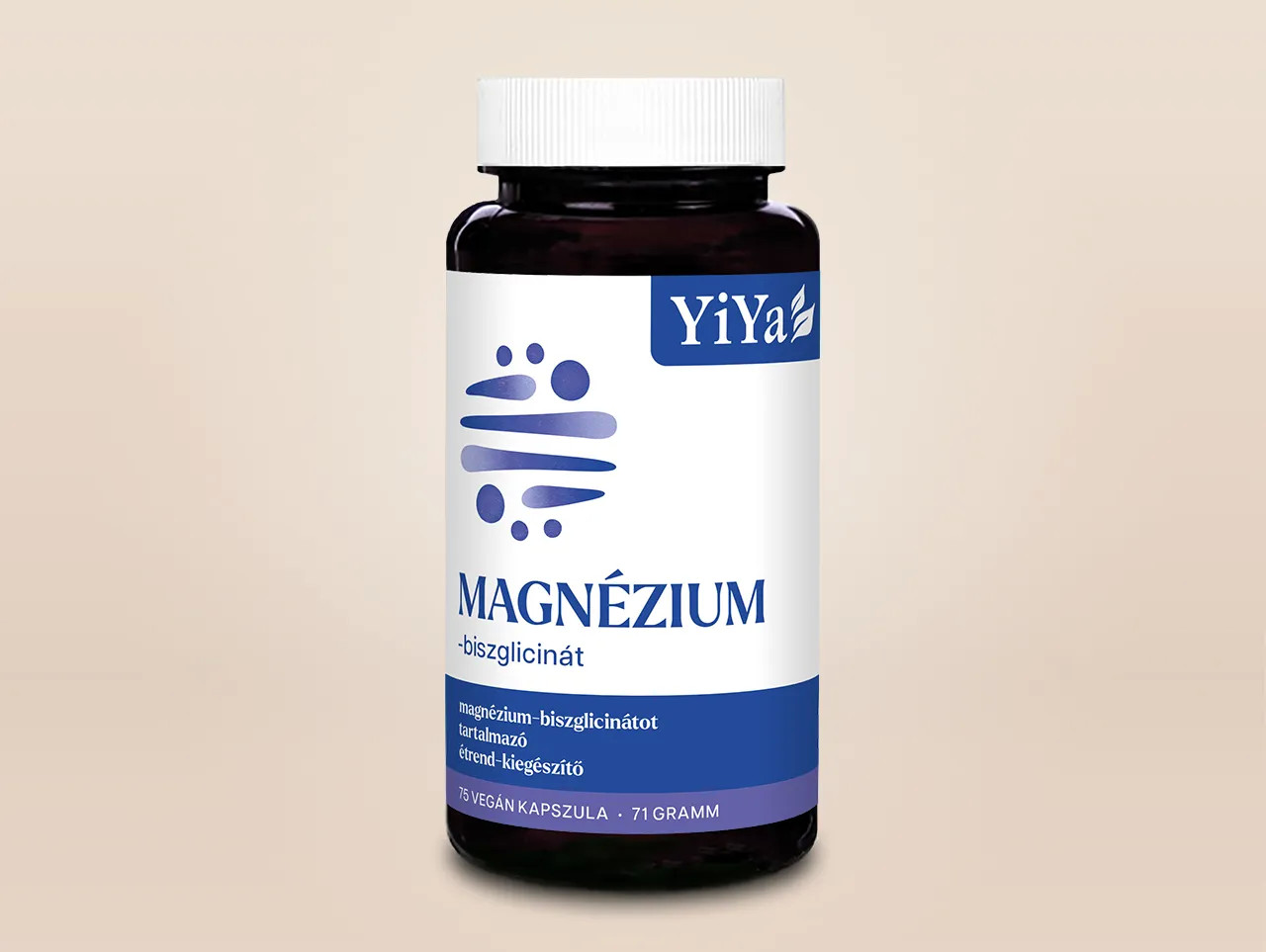 YiYa Magneziu-Bisglicinat, 75 capsule – Magneziu chelatat pentru relaxare și somn odihnitor!