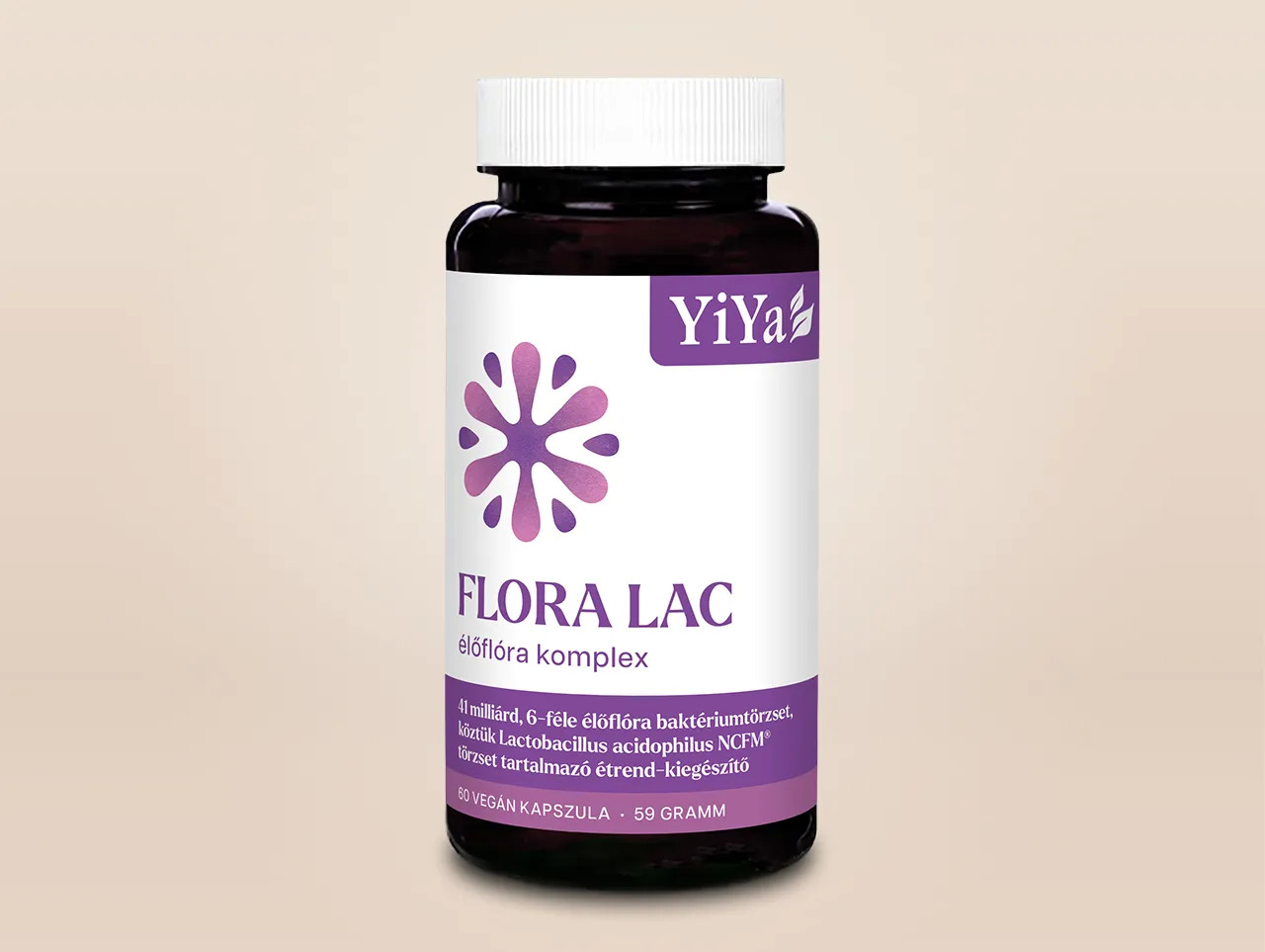 YiYa Flora LAC complex de floră vie, 60 capsule - 41 miliarde de bacterii active pentru sănătatea tractului intestinal!