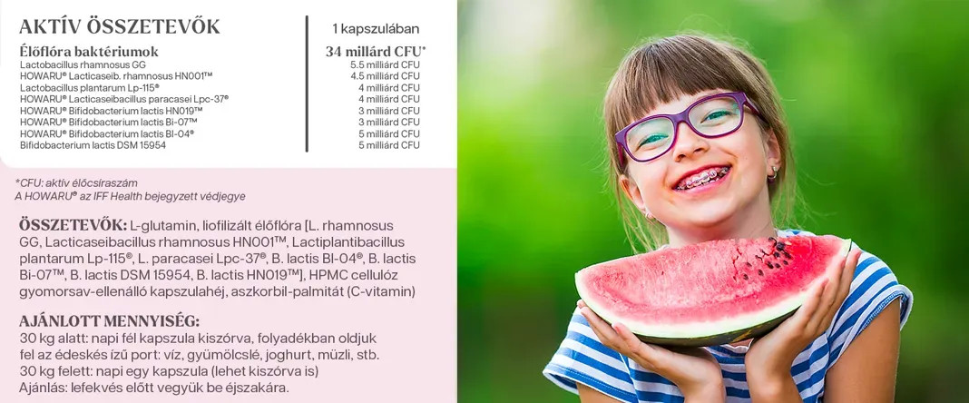 YiYa Flora KIDs Probiotice pentru copii, 60 capsule – 34 miliarde de culturi active  8 tulpini bacteriene diferite!