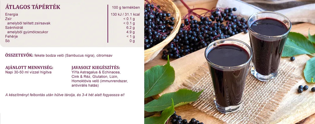 YiYa Suc de soc negru, 500 ml - un „superfruct” bogat în antioxidanți și antocianine  direct de pe pământul maghiar!