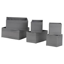 SKUBB Cutie, set 6 buc., gri închis