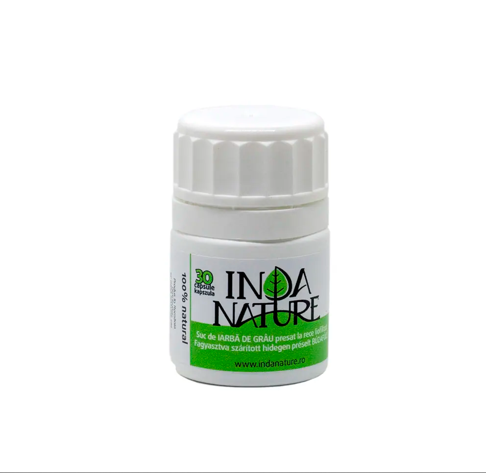 Inda Nature, Suc de iarba de grâu liofilizat, 30 capsule