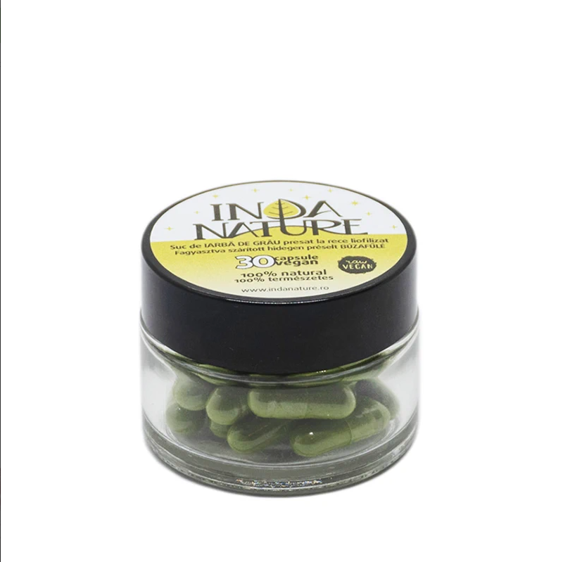 Inda Nature, Suc de iarba de grâu liofilizat, 30 vegan capsule