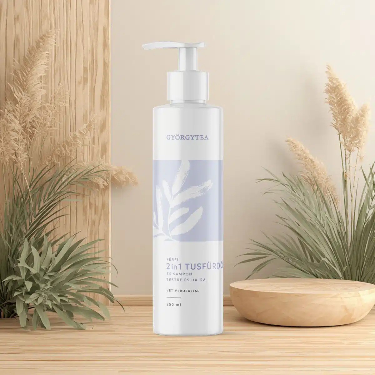 Györgytea – Gel de duș și șampon 2in1 pentru bărbați, cu ulei de vetiver (corp și păr)