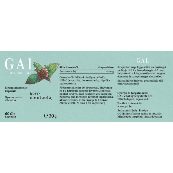 GAL Ulei de menta - 60 caps.