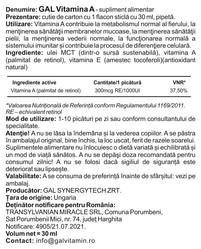 GAL vitamina-A 30ml